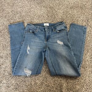 Celebrity Pink Denim Skinny Jeans with Ripped Accents